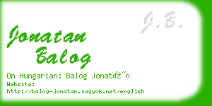 jonatan balog business card